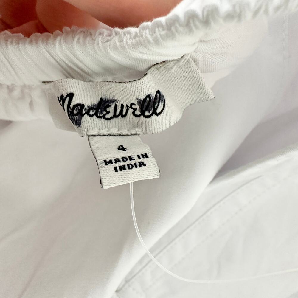 Madewell Poplin Seamed Maxi Dress A Line Minimalist Cotton White US 4 NWT - Picture 10 of 14